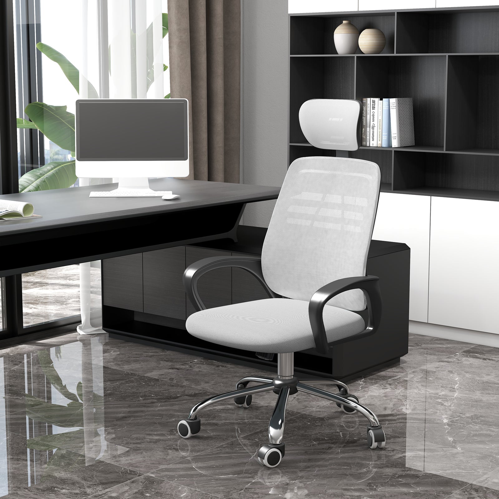 Mesh Office Chair W/ Adjustable Headrest