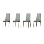 San Diego Marble Top Dining Table With Emily Leather Chairs | Grey