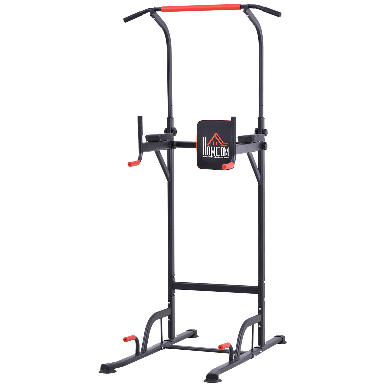 Height Adjustable Power Tower Pull Up Bar For Home Gym | Black