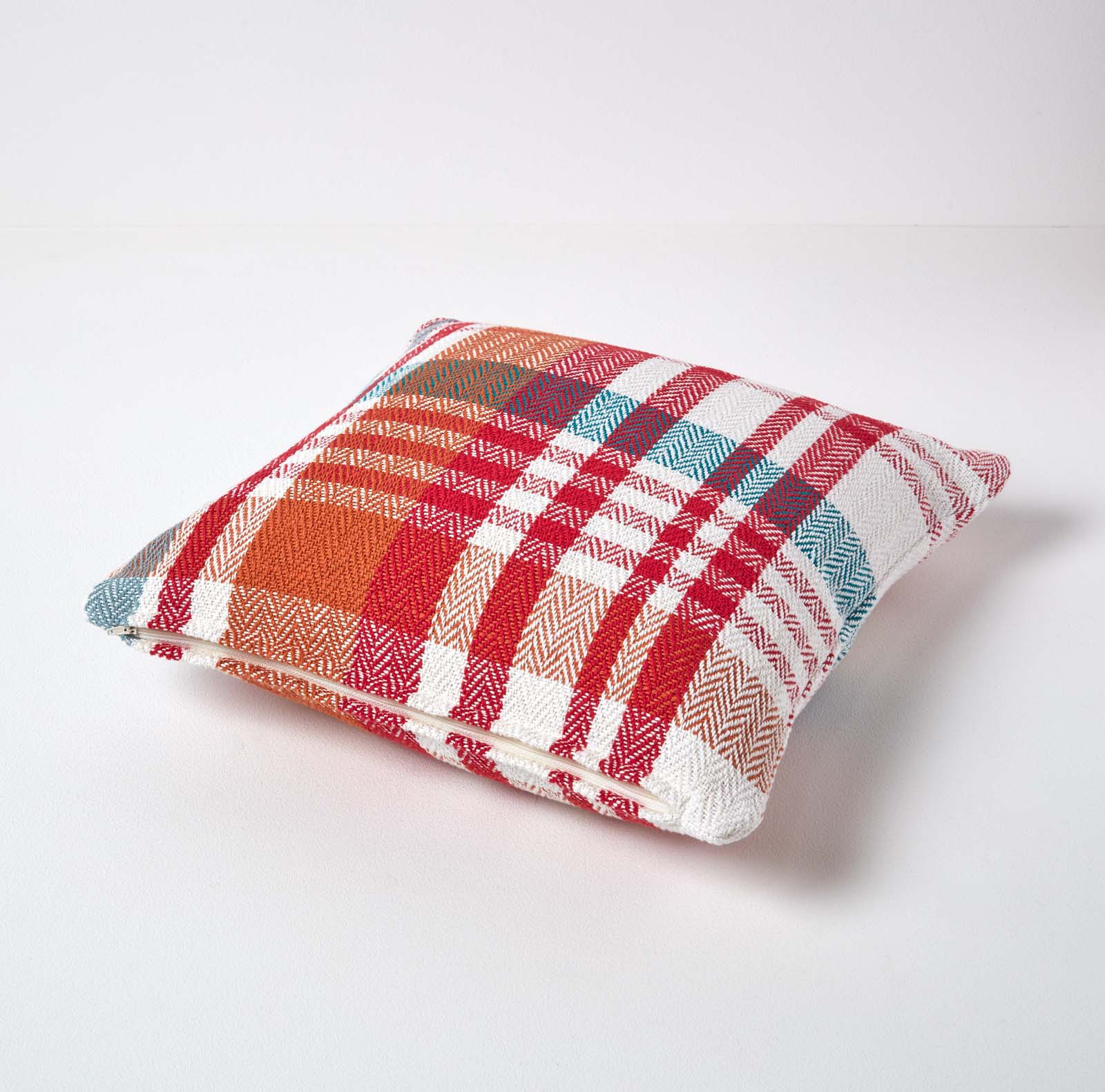 Tartan Cotton Falun Cushion Cover | 60cm x 60cm | Red
