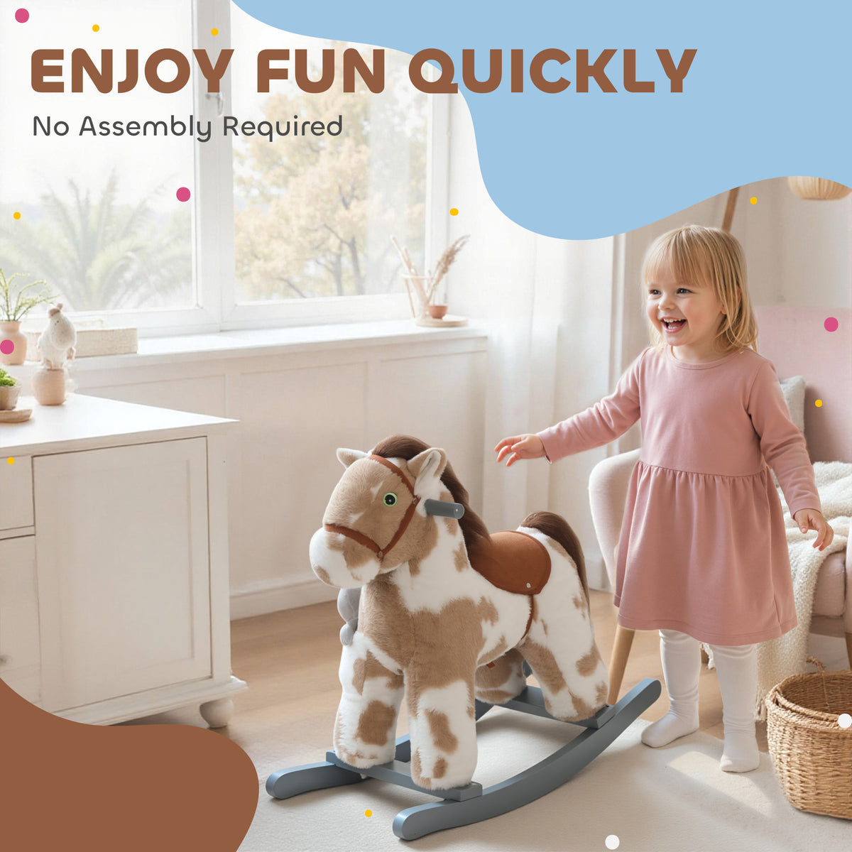 AIYAPLAY Baby Rocking Horse, Animal Rocker With Sound And Toy
