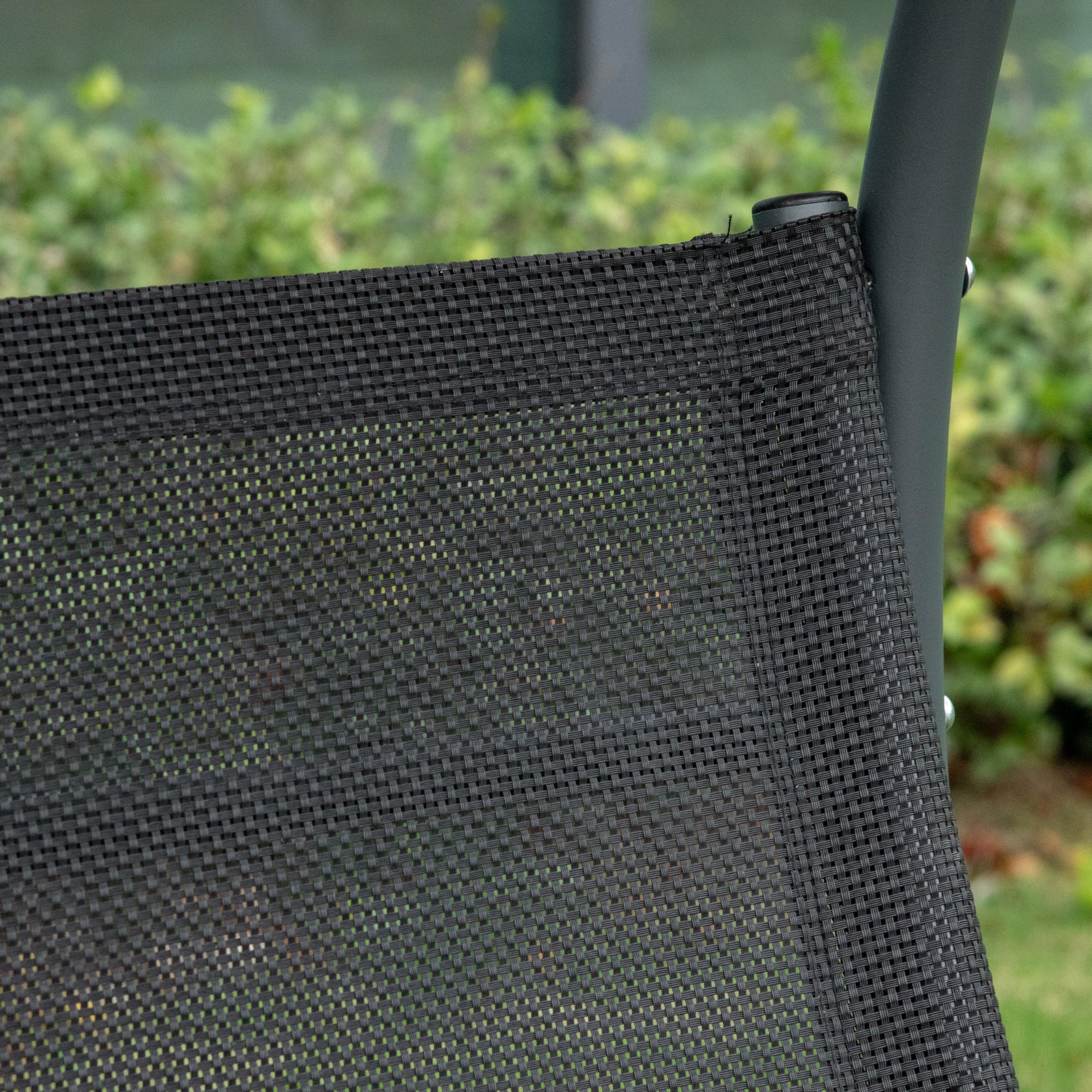 2 Seater Garden Swing Bench W/ Tilting Canopy And Texteline