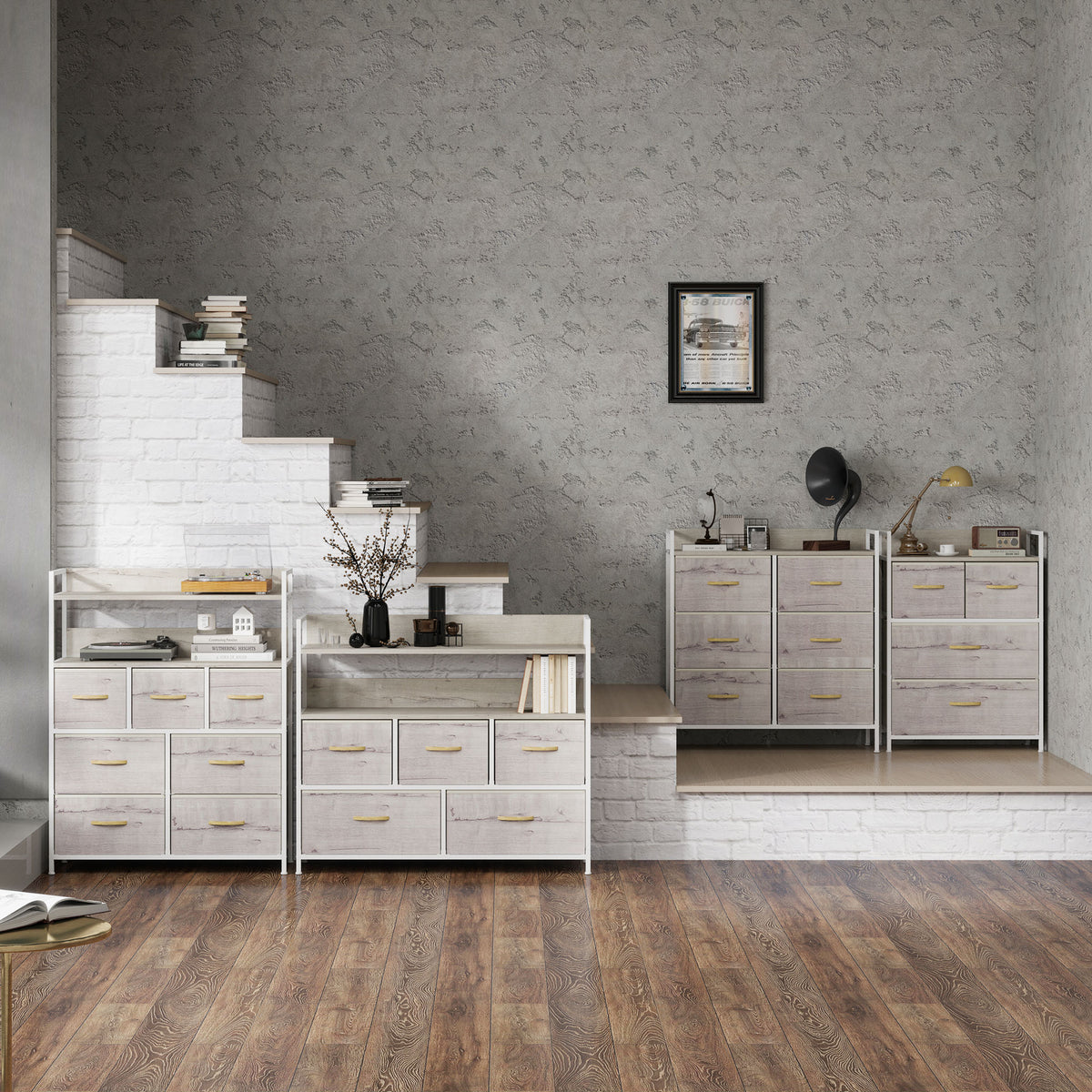 HOMCOM Bedroom Chest Of Drawers 7 Drawer Dresser W/ Shelves