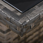 6 Pcs Patio Wicker Dining Set Rattan Chair Stool Table Set | Gray