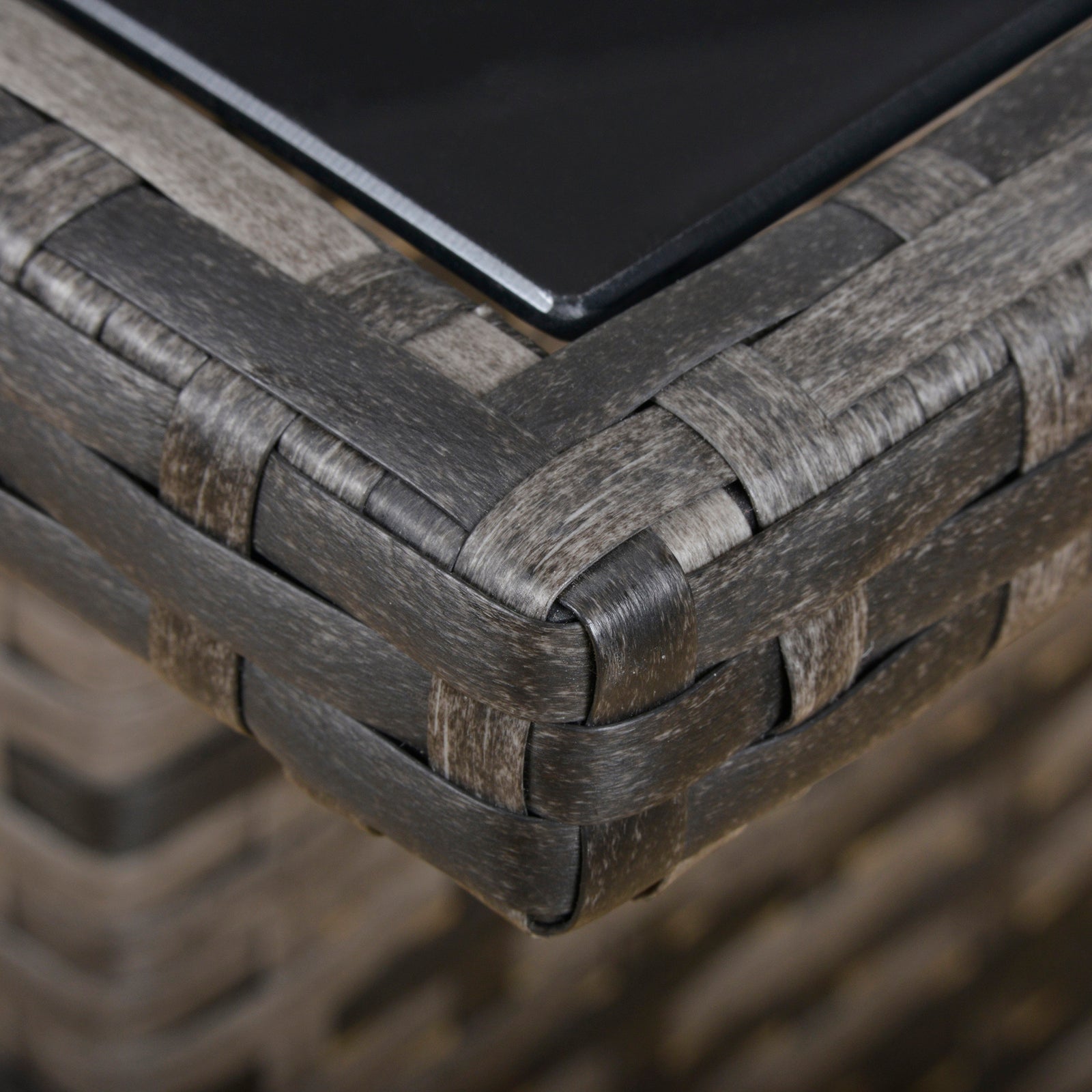 6 Pcs Patio Wicker Dining Set Rattan Chair Stool Table Set | Gray