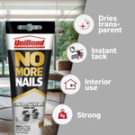 No More Nails Invisible, Heavy Duty Glue Tube For All Surface 184g, 6pk