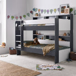 Olly Storage Bunk Bed Without Drawer With Spring Mattresses | Single | Grey