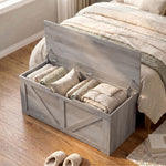Storage Trunk For Living Room, With Safety Hinges, 100cm | Grey