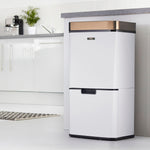 75l Sensor Recycling Bin With Food Caddy | 75L | White & Copper