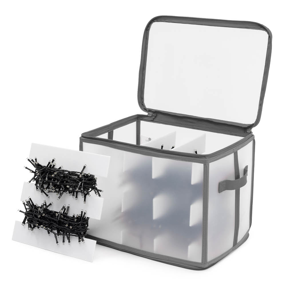 Ornament Storage Bag Box Cube With Lid And Handles | Grey
