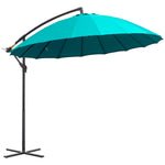 2.7m Cantilever Shanghai Parasol W/ Crank & Cross Base | Turquoise
