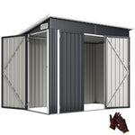 Outdoor Storage Shed, 7.5 X 4.3ft Metal Garden Shed | Dark Grey