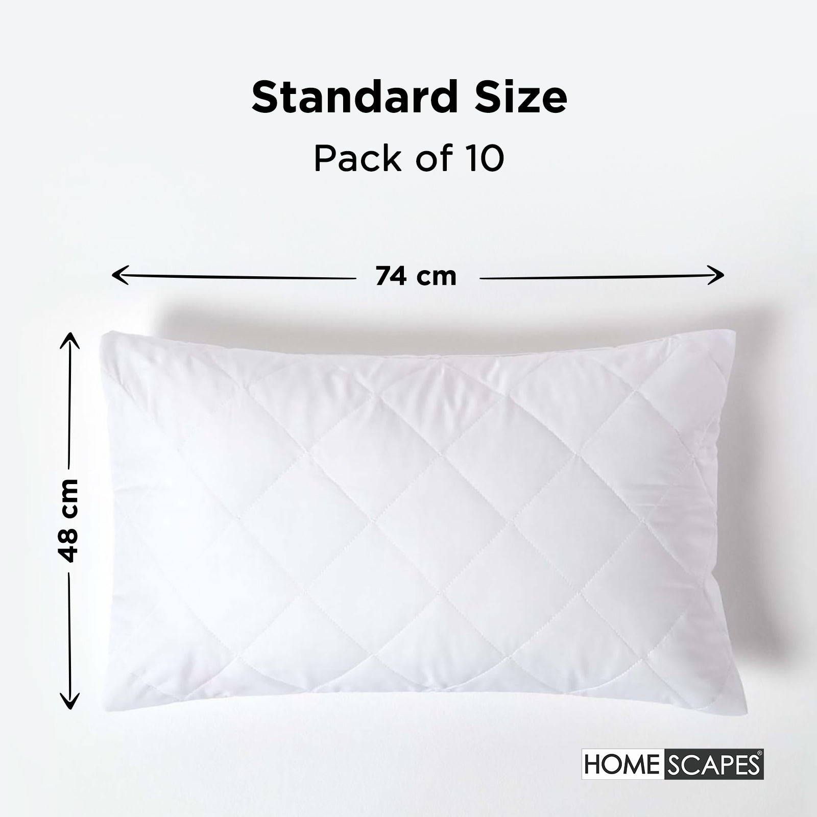 Cotton Rich Quilted Pillow Protectors | Set of 10 | White