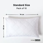 Cotton Rich Quilted Pillow Protectors | Set of 10 | White