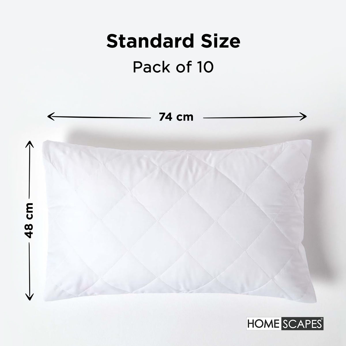 Cotton Rich Quilted Pillow Protectors | Set of 10 | White