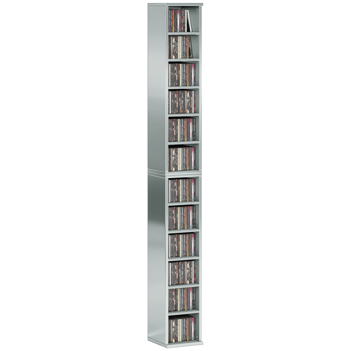 HOMCOM Set Of 2 Cd Storage Units With Adjustable Shelves, High Gloss