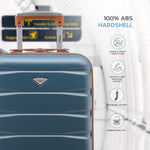 55x35x20cm Cabin Carry On Suitcase Hard Shell Overhead Luggage 100+ Airlines Approved | Cabin | Blue