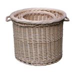 Wicker Set Of 3 Deluxe Rope Handled Unlined Log Baskets