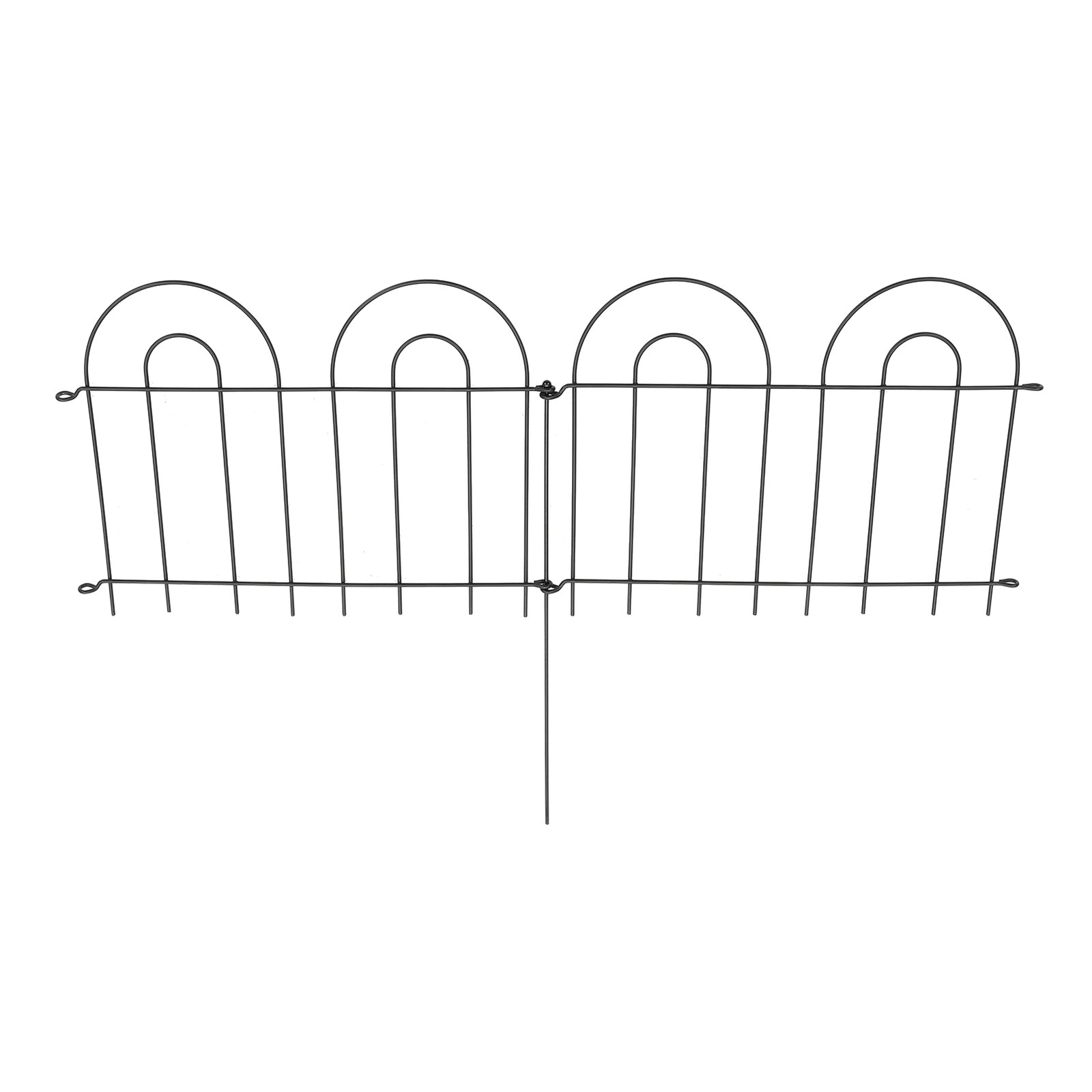 Breeins 10pcs Decorative Metal Garden Fence Panels With Double Arch Design