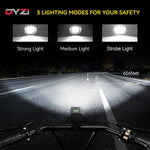 Dyzi Bike Bicycle Light Set Usb Rechargeable 4 Modes Daylight Sensor