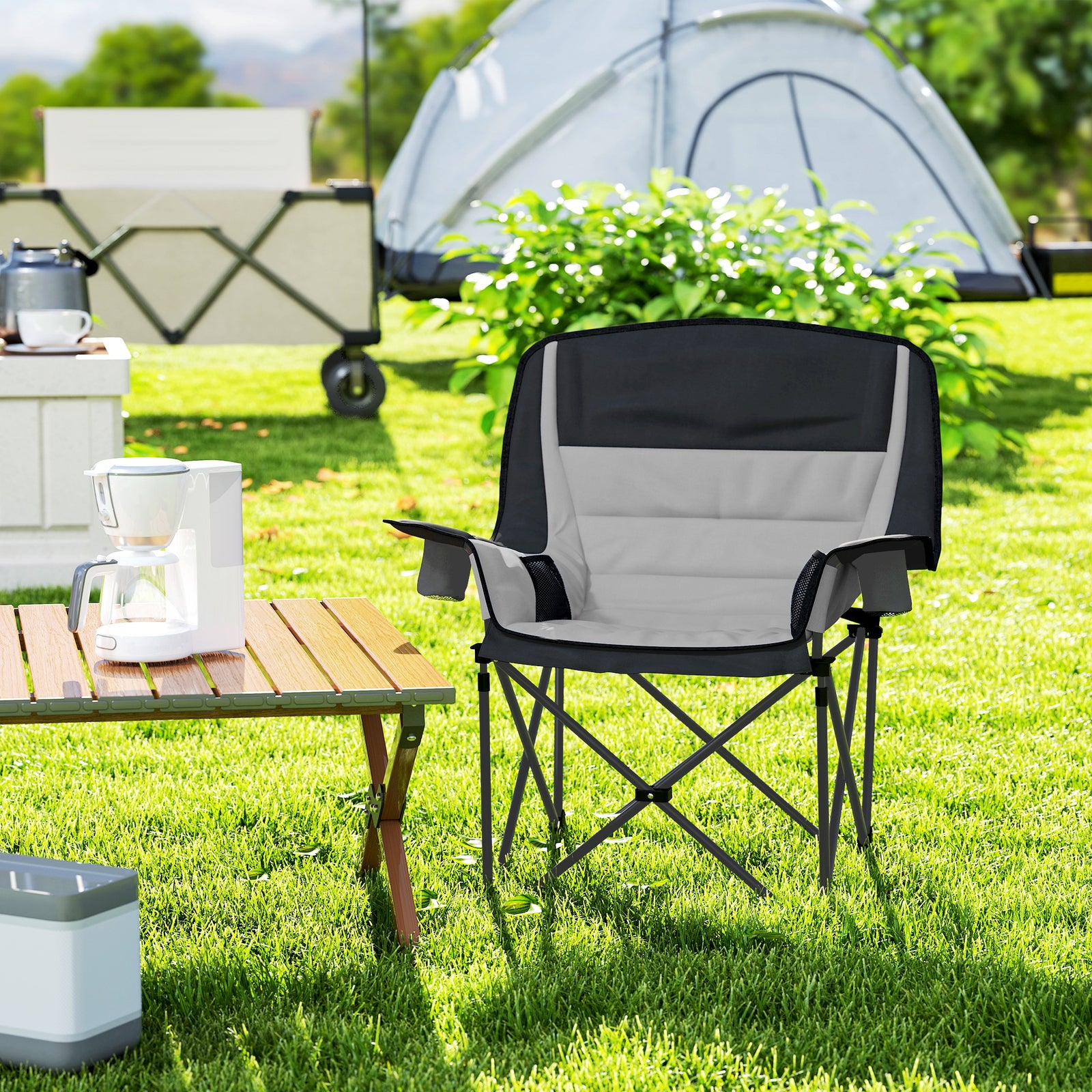 Folding Camping Chair, Grey