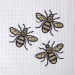 HOMESCAPES "bumble-bee" Waffle Cotton Tea Towels, Set Of 2