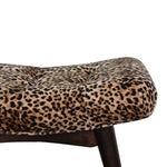 Solid Wood Leopard Print Curved Bench