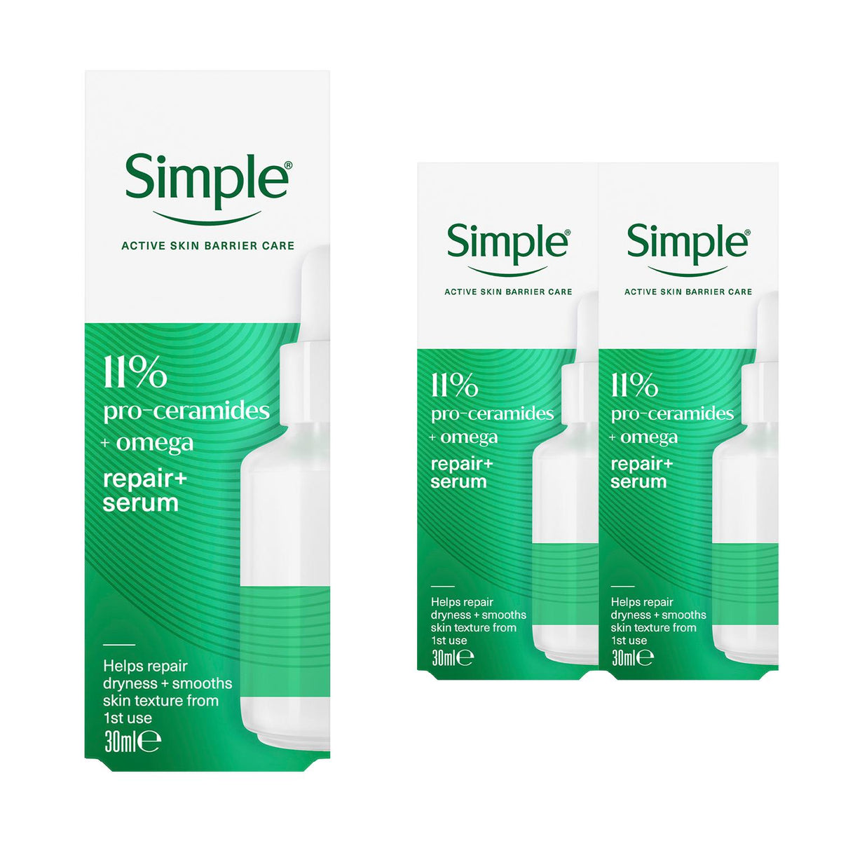 Repair+ Serum 11% Pro-ceramide & Omega Barrier Care, 30ml | Set of 3
