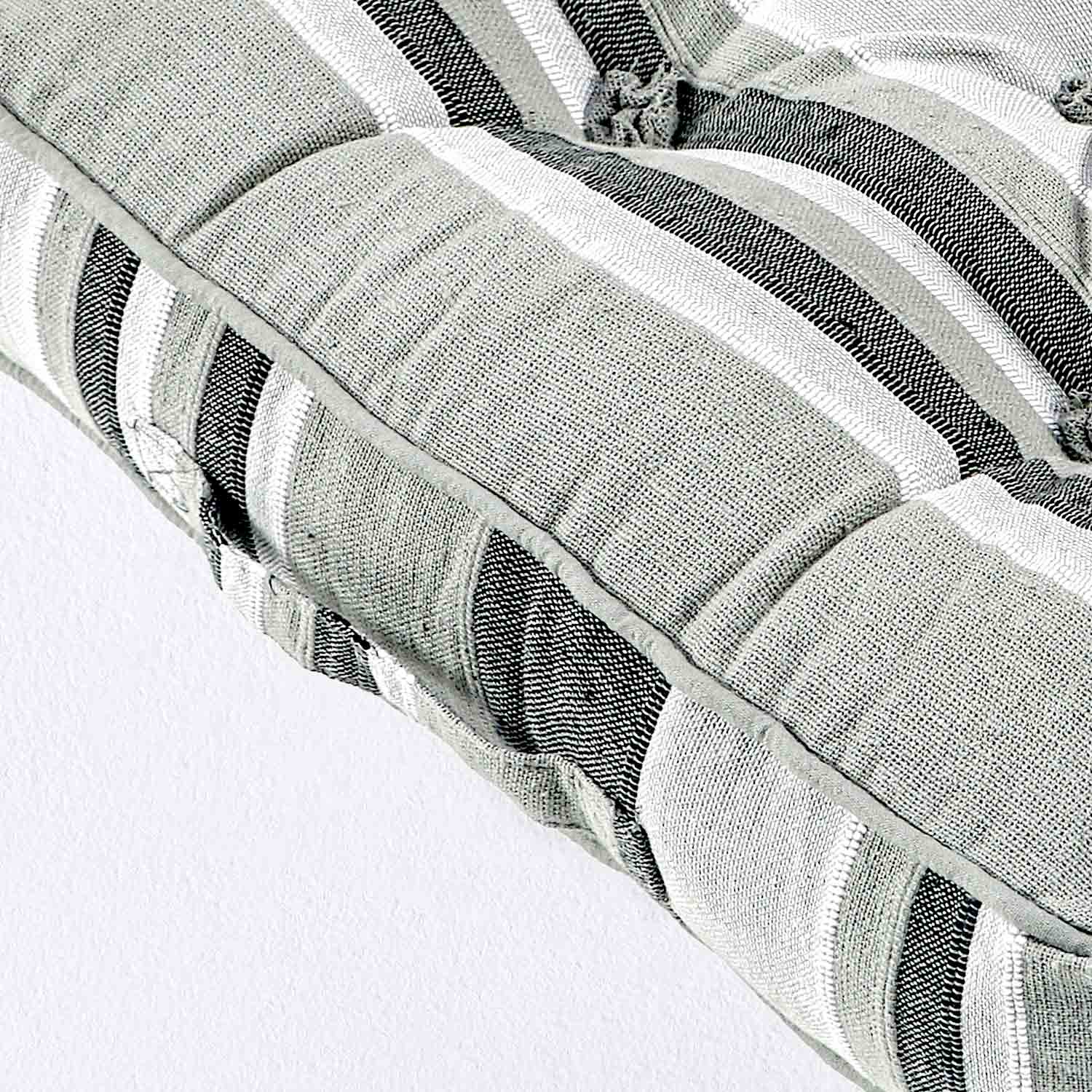 Morocco Striped Cotton Floor Cushion | 40cm x 40cm | Monochrome