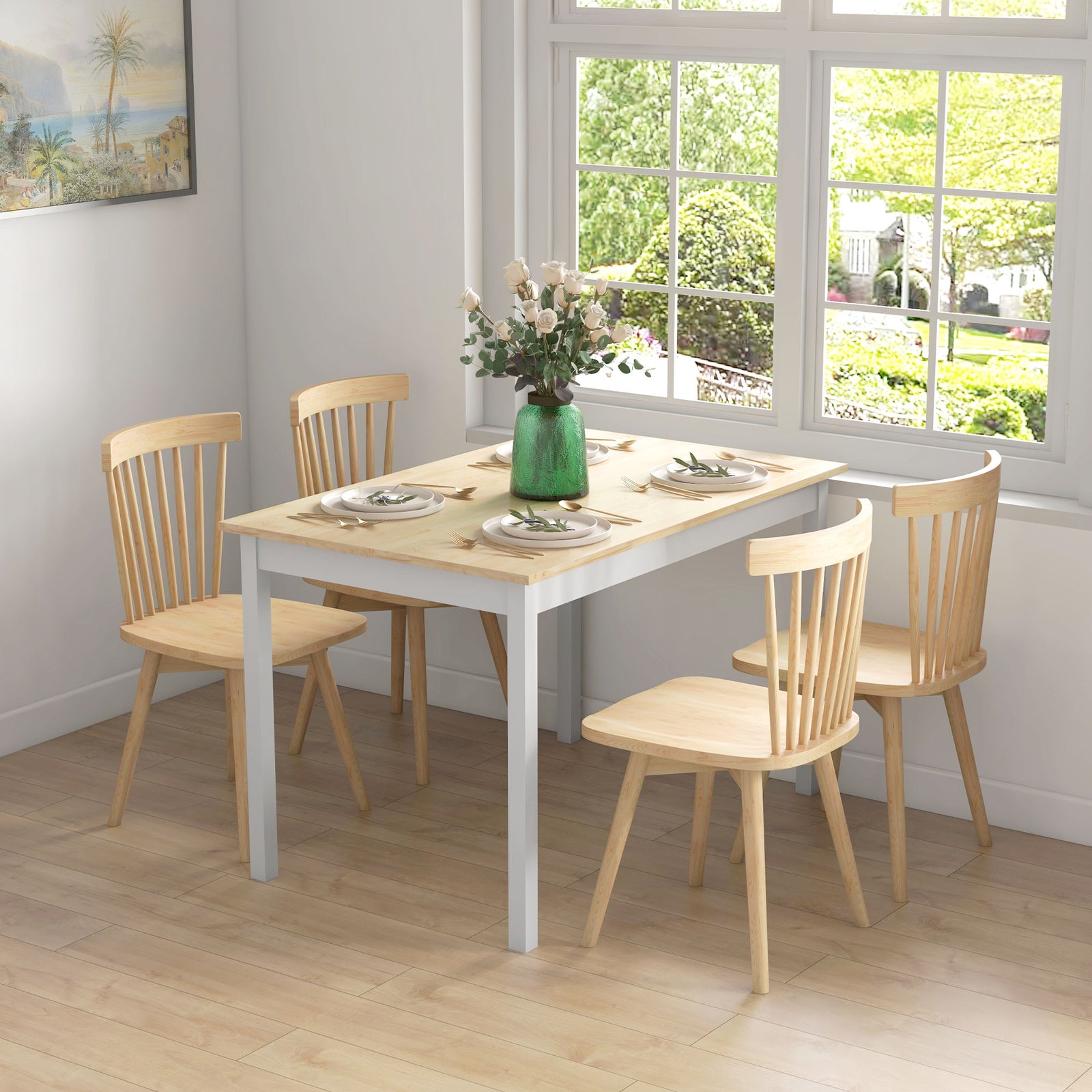 Farmhouse Dining Table, Wood Frame