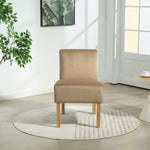 Corina Velvet Fabric Armless Accent Chair | Light Brown