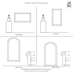 Kyō - Metal Rectangle Lattice Window Mirror | 180cm x 90cm | Gold