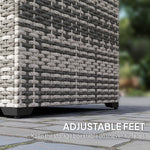 253l Garden Storage Box, Rattan Deck Box With Liner | Grey