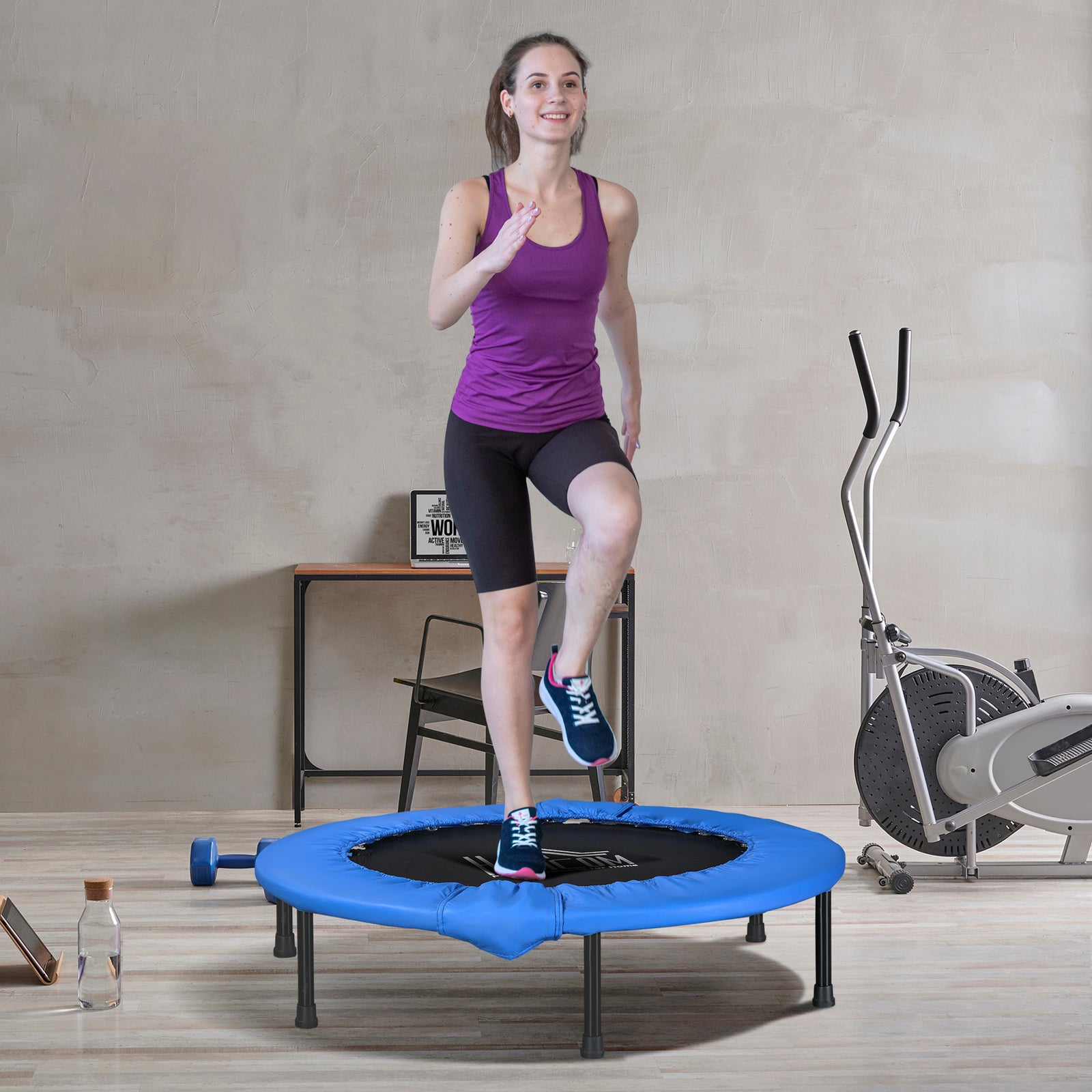 Trampoline Indoor Outdoor Rebounder Mini Jumper Sports Game | Medium | Blue