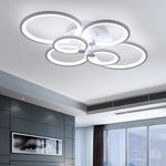 Modern Circular Led Semi Flush Ceiling Light-75cm W