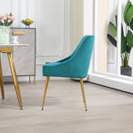 Set Of 2 Lograto Velvet Dining Chairs | Teal