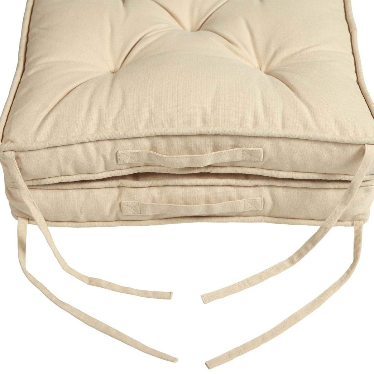 Cotton Travel Support Booster Cushion | 50cm x 50cm | Taupe