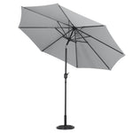 3m Garden Parasol Adjustable Tilting Parasol With Crank Handle With Cement Parasol Base | One Size | Light Grey
