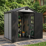 6x6 Ft Outdoor Garden Plastic Storage Shed | Black