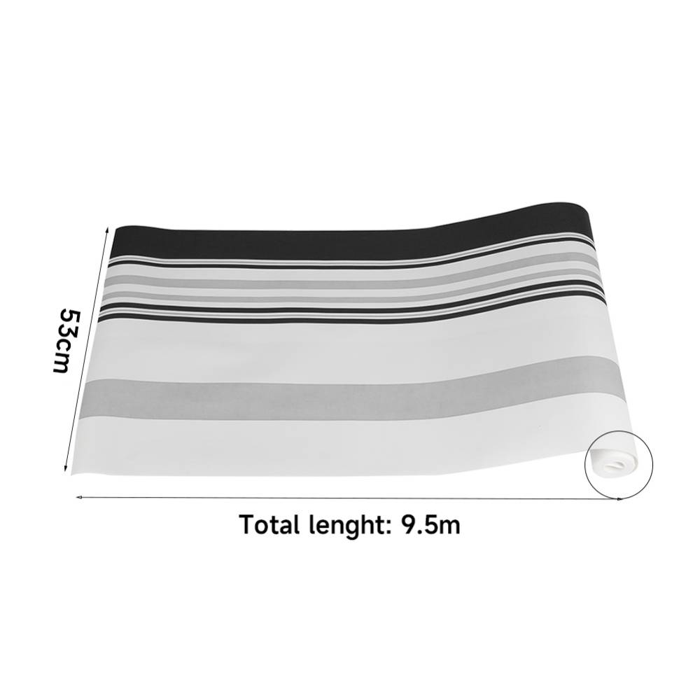 Modern Black White Grey Striped Non-woven Wallpaper