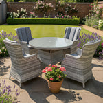 Knightsbridge Xl Rattan 4 Seat Dining Set | 4 Seat | Dove Grey