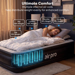 Inflatable Air Mattress With Soft Surface Built-in Electric Pump | Single | Black