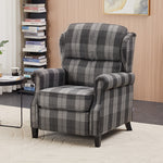 Vintage Linen Upholstered Recliner Chair With Adjustable Backrest