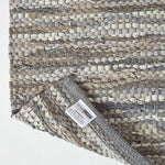 Denver Leather Woven Rug | 150cm x 95cm | Grey