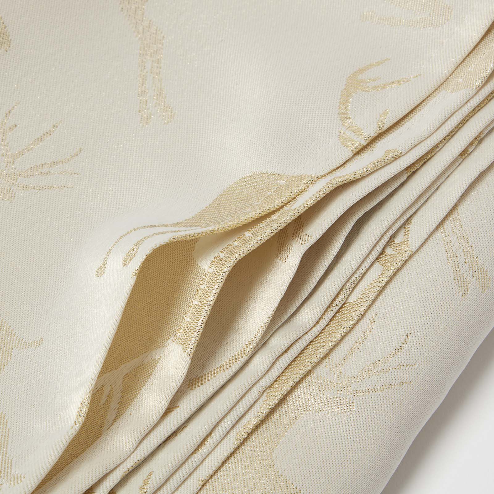Sparkling Stag Pattern Christmas Table Cloth | 132 x 229cm | Gold