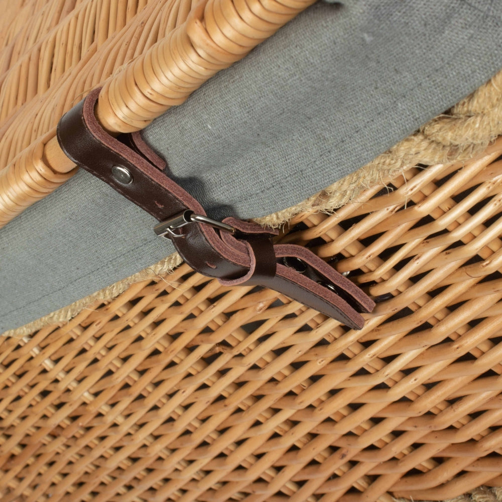 Wicker 72cm Rope Handled Trunk Picnic Basket | Gray