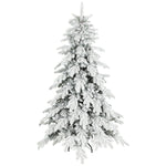 Christmas Tree With Flocked Realistic Tips, Hinged Xmas Tree | 6ft | Green