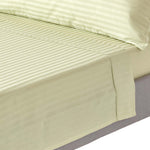 Egyptian Cotton Satin Stripe Flat Sheet 330 Tc | Super King | Sage Green