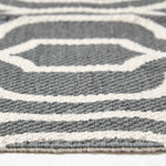 Riga 100% Cotton Printed Patterned Rug Hall Runner, 66 X 200 Cm | 150cm x 220cm | Grey & White