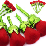 Aquarius Beauty Beast Inspired Rose Makeup Brush Set Glossy Handle Cosmetic Tool Gift Kit